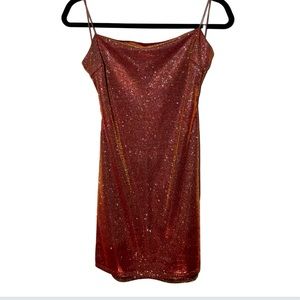 Q USA Red Metallic Dress